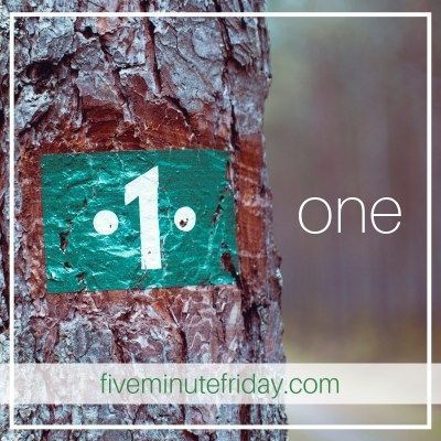 Five Minute Friday: ONE